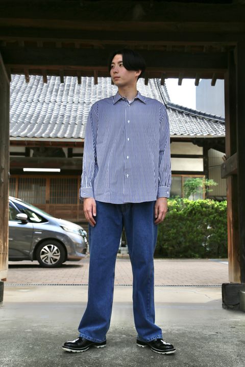 A.PRESSE Regular Collar Shirt"STRIPE"style.7.23.
