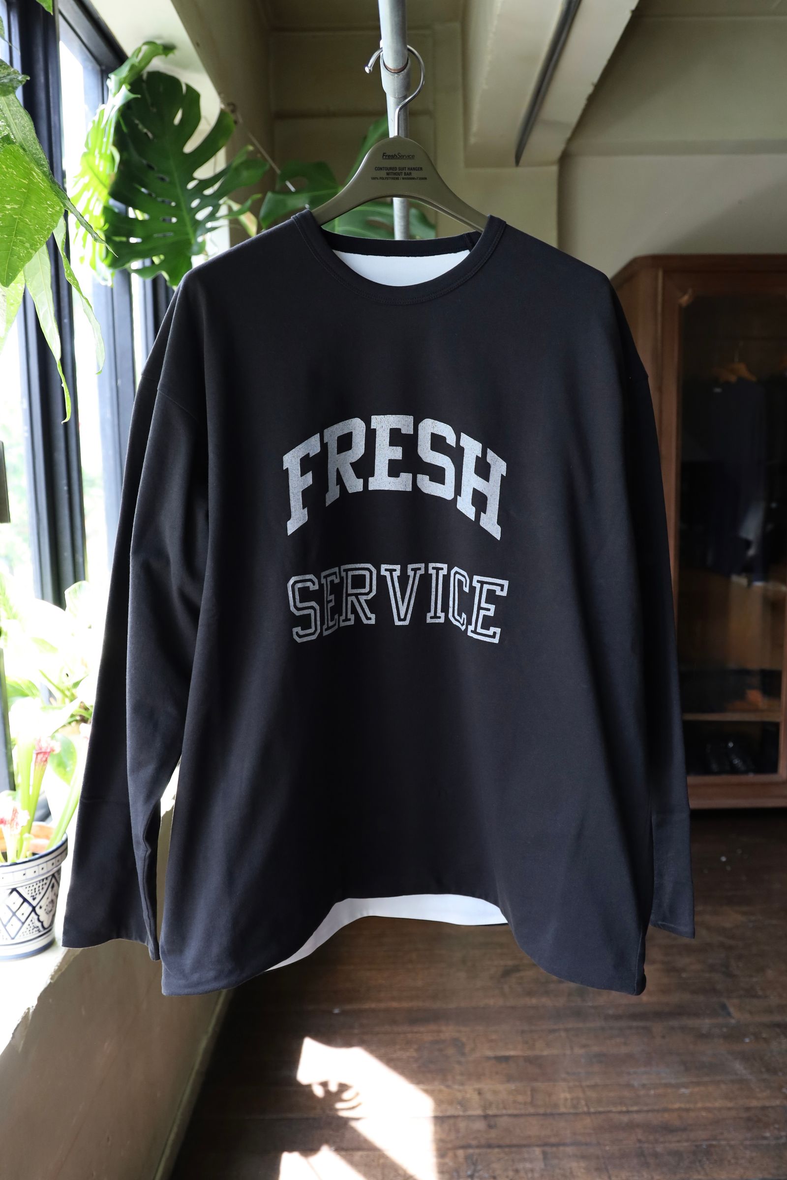 フレッシュサービス REVERSIBLE L/S TEE (FSC252-70041)BLACK