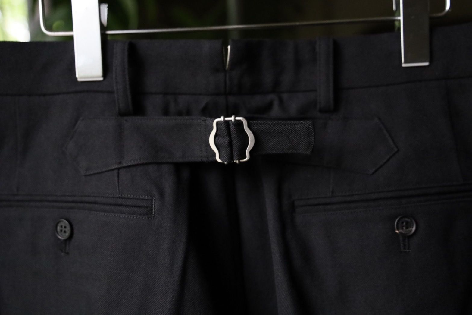 コムデギャルソンオム24AW 綿ウールサージタックパンツ(HN-P040-051)BLACK