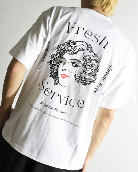 FreshService 24SS CORPORATE PRINTED S/S TEE ‘‘Miracle Wigs’’ style 2024.4.26