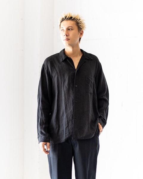 blurhms Linen Open-collar Shirt L/S Style