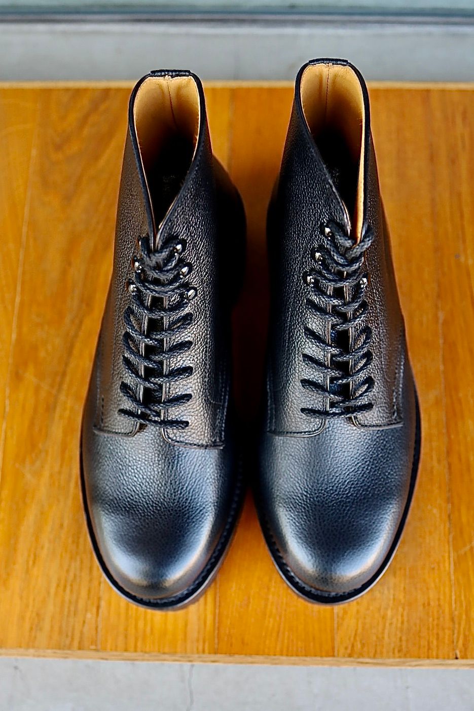FOOTWORKSフットワークス レースアップブーツ WOMENS Lace-up shoes in grain leather(F03-0002_W)BLACK☆新作発売！