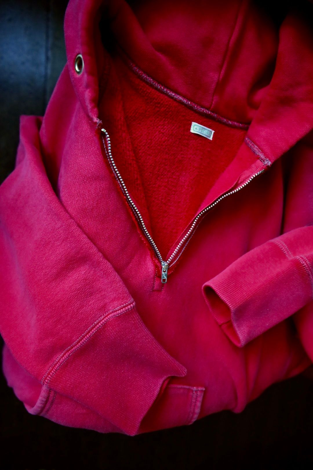 アプレッセ Vintage Half Zip Sweat  Hoodie (24AAP-05-07K)RED☆8月24日(土)発売！