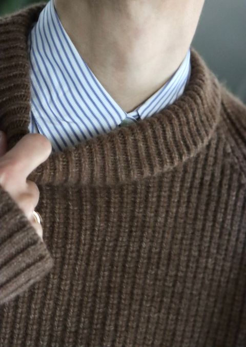 A.PRESSE Fisherman Pullover Sweater"BROWN"style.2021.12.14.