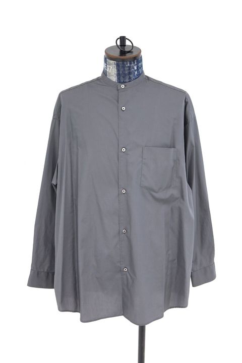 グラフペーパー シャツ Broad L/S Oversized Band Collar Shirt(GM261-50002B)C.GRAY☆2月14日(土)発売！