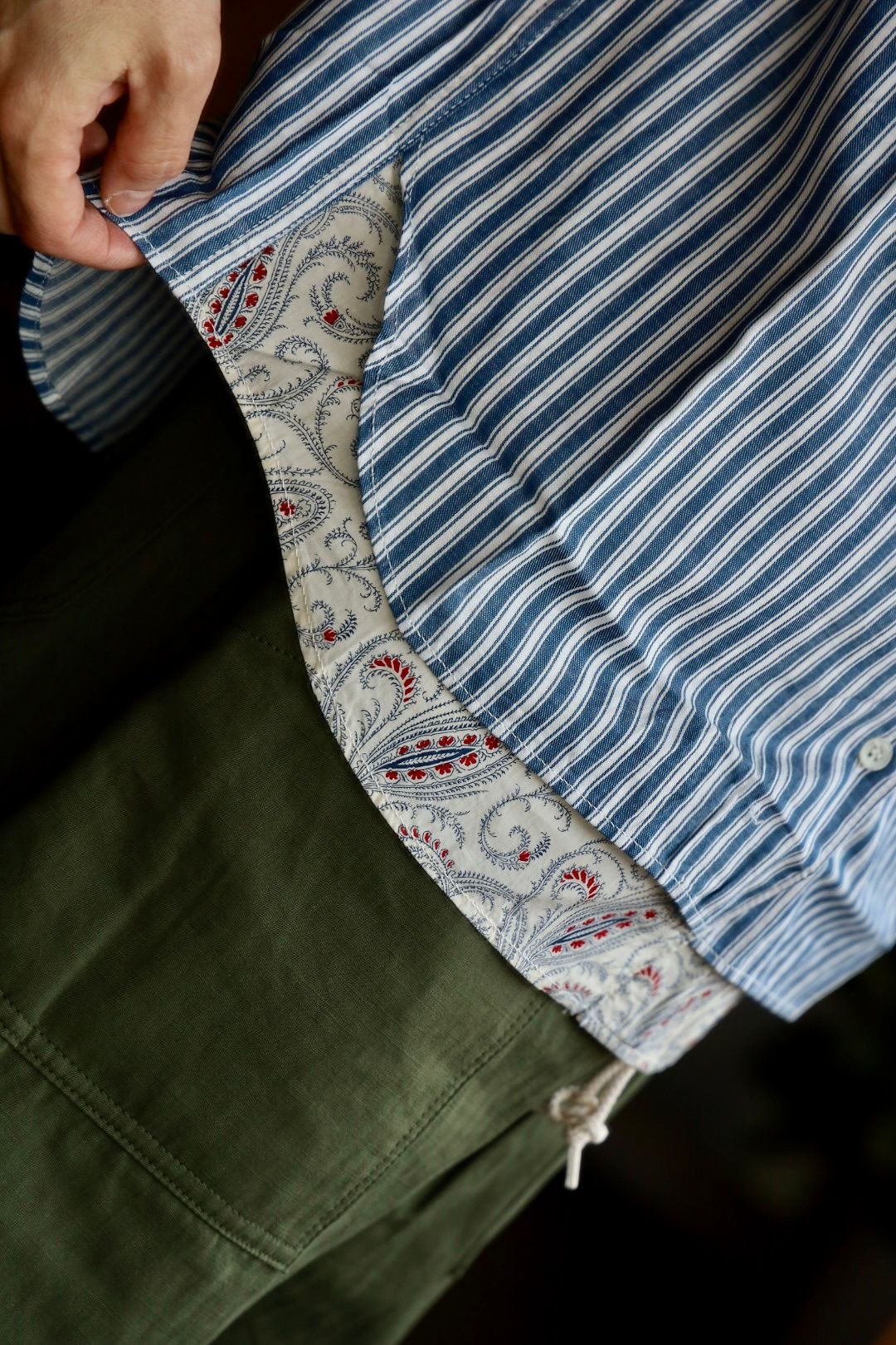 コムデギャルソンオム25SS ストライプS/Sシャツ(HO-B019-051)BLUE STRIPE