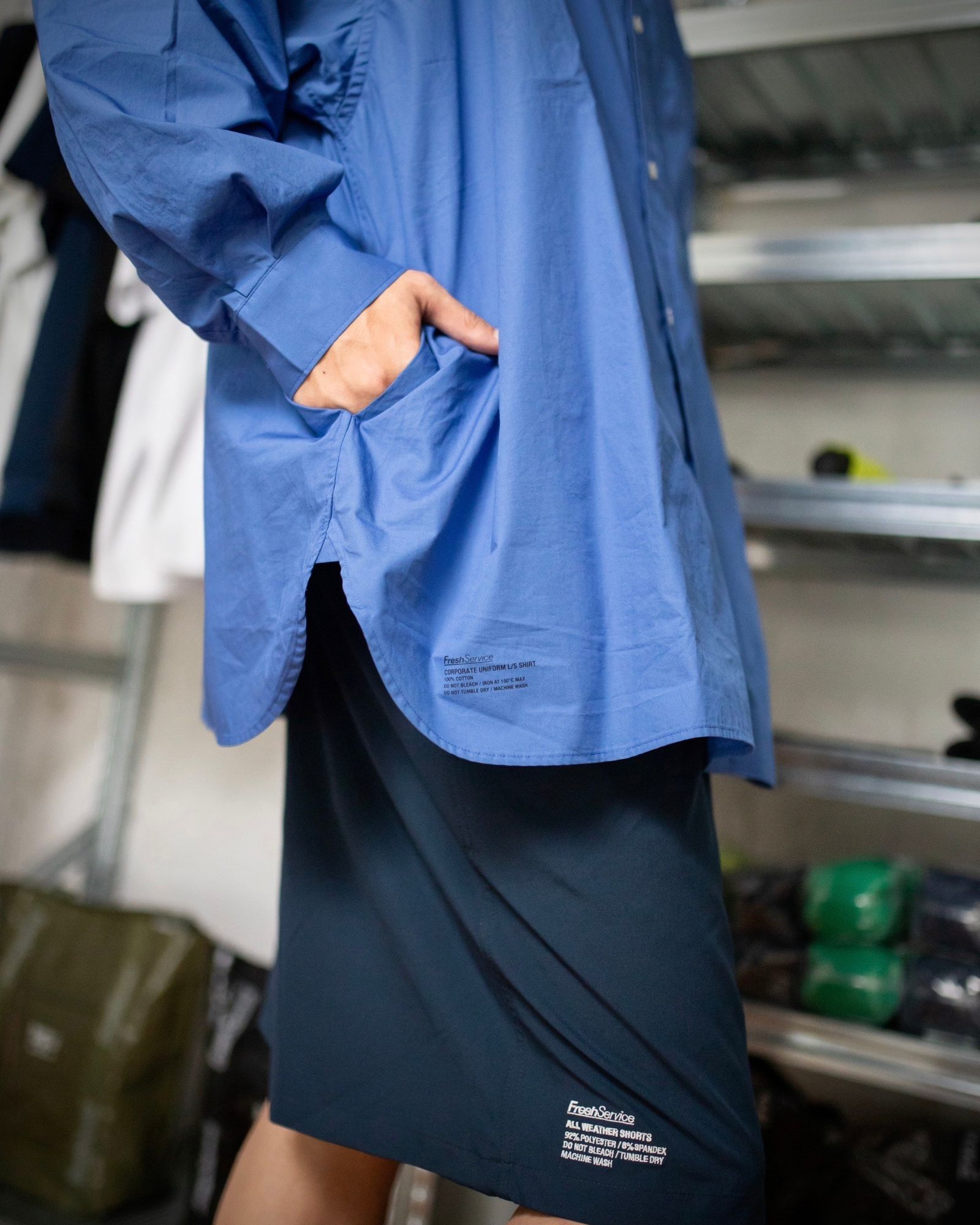 FreshService SPOT CORPORATE UNIFORM L/S SHIRT(BLUE) style 2024.6.28