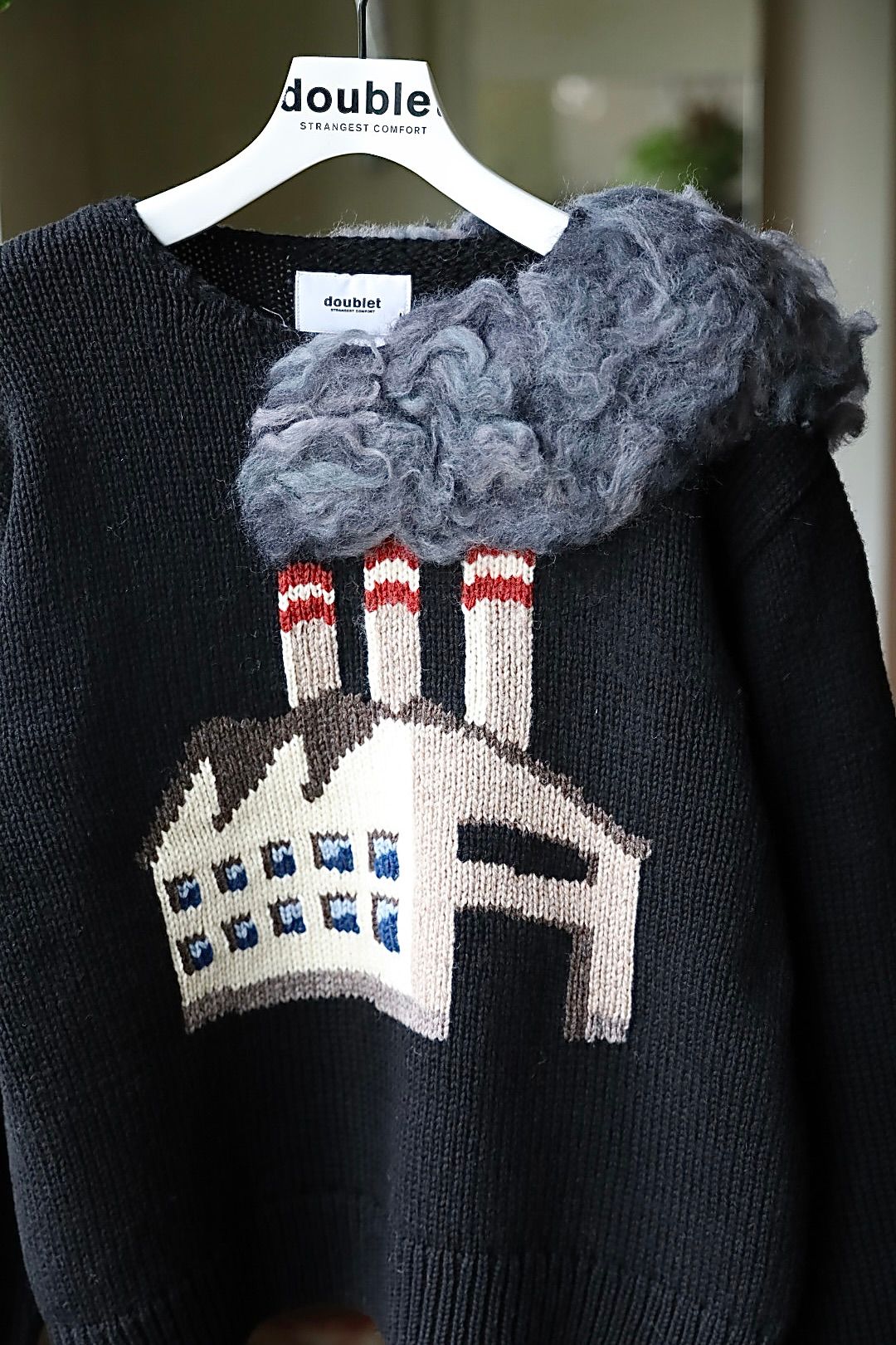 doublet ダブレット26AW SMOKING FACTORY INTARSIA KNIT PULLOVER (26AW60KN238)BLACK☆8月15日(土)発売！