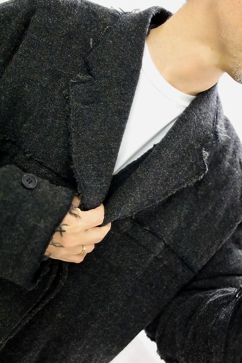 COMME des GARCONS HOMME ウールツイードヘリンボーンコートスタイル