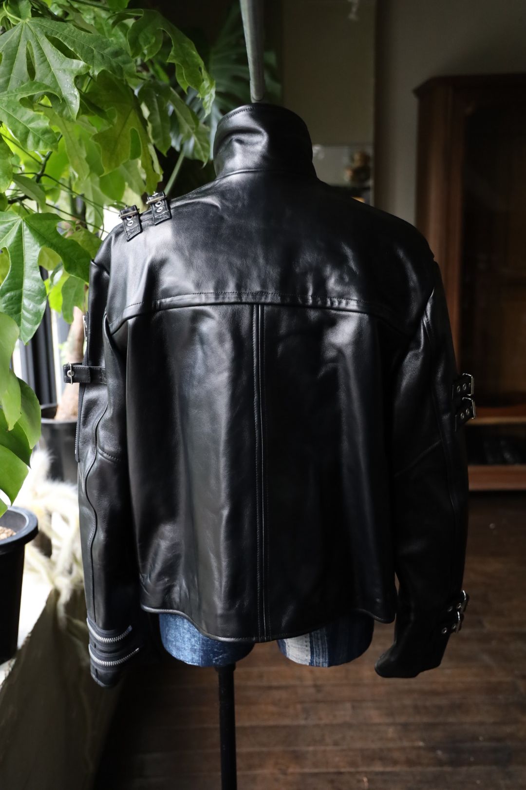 doublet 25AW BUCKLE OVERLOAD LEATHER JACKET(25AW06BL222)BLACK