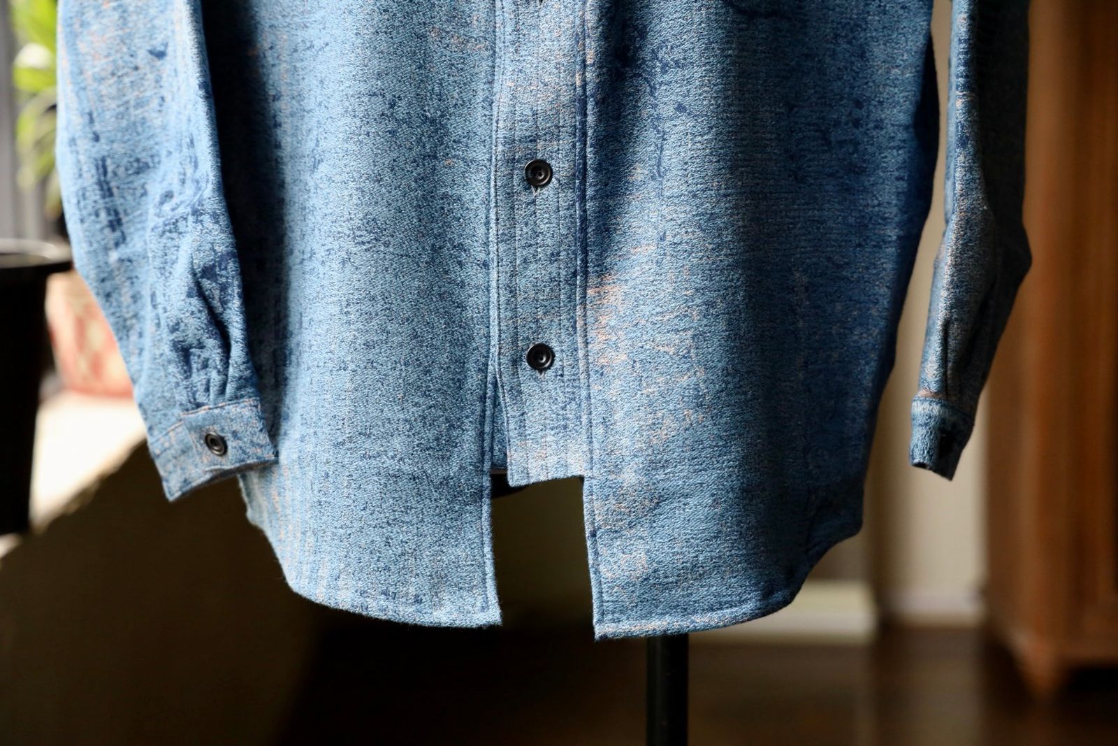 ファンダメンタル デニムシャツ BORO JAQUARD HAORI SHIRT 3YR WASH(FA25SH47U)INDIGO☆新作発売！