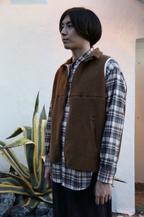 Graphpaper Wool Boa Zip-Up Vest Style.2020.10.2.