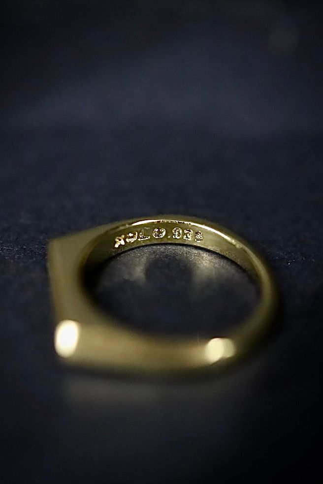 XOLO JEWELRY リング / Signet Ring with Hair Line -Thin-Gold-(XOR120)★新作発売！