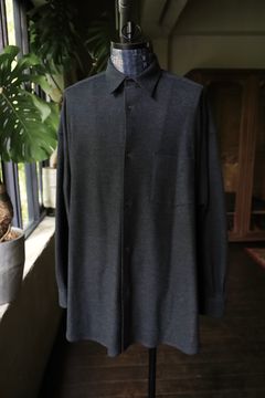 グラフペーパー 24AW Wool Smooth Flannel Oversized Regular Collar Shirt (GM244-50010)GRAY