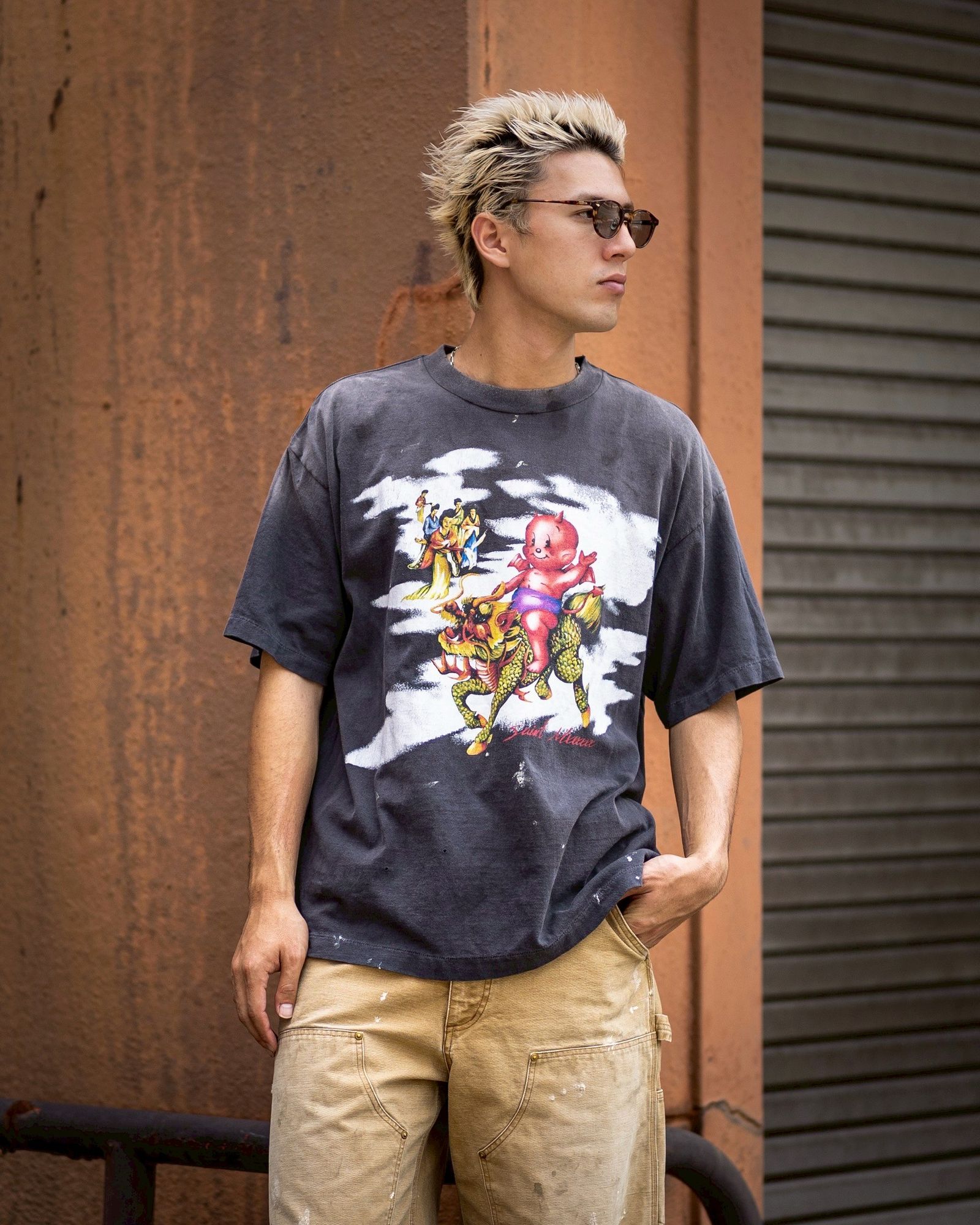 セントマイケル DAMEGED TEE MARKスタイル!