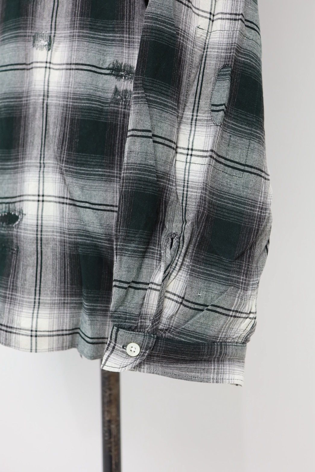 BOW WOW 26SS バウワウ REMADE RAYON PLAID SHIRT AGED(BW261-RRPS)D.GREEN×WHITE