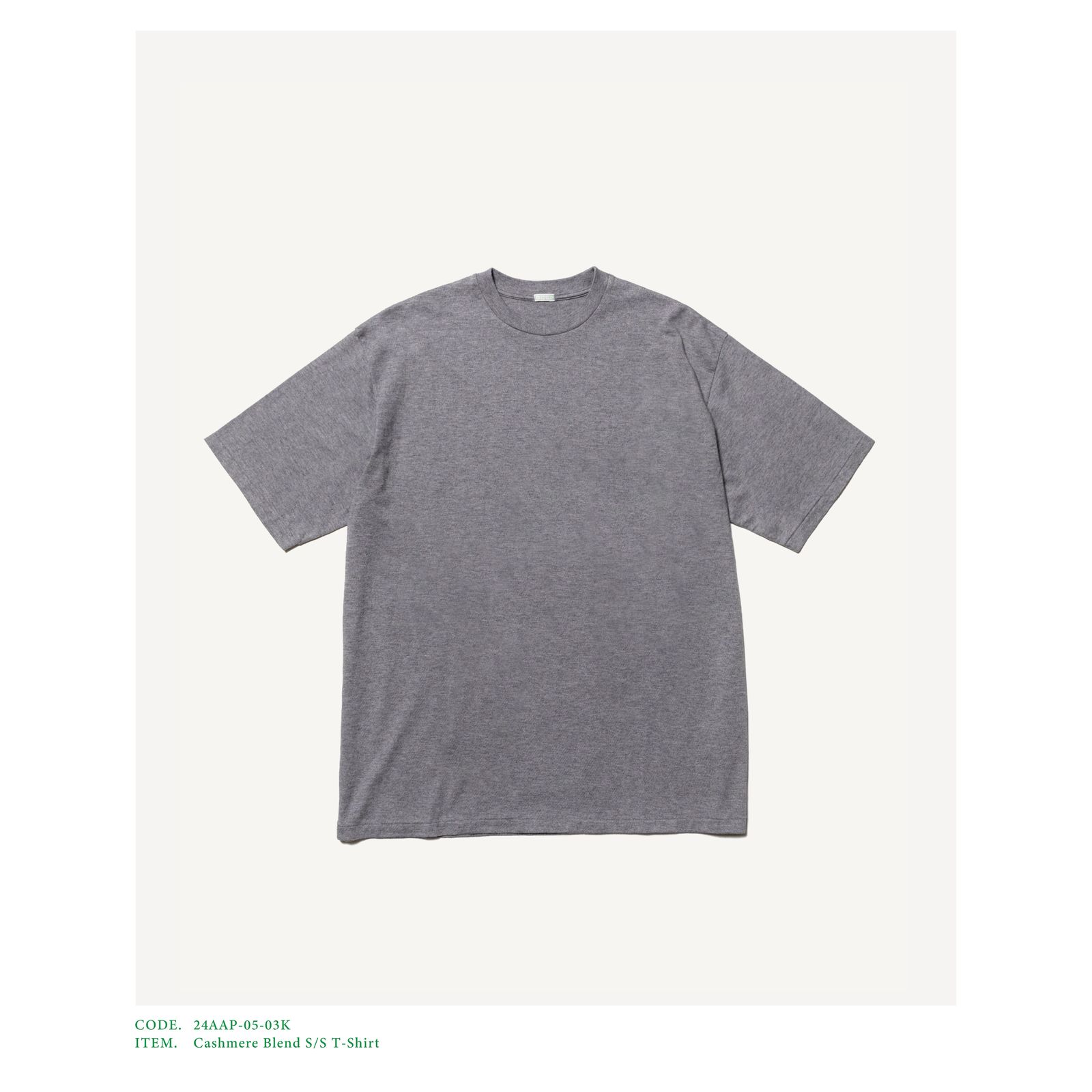 Cashmere Blend S/S T-Shirt (24AAP-05-03K)GRAY☆7月13日(土)発売！
