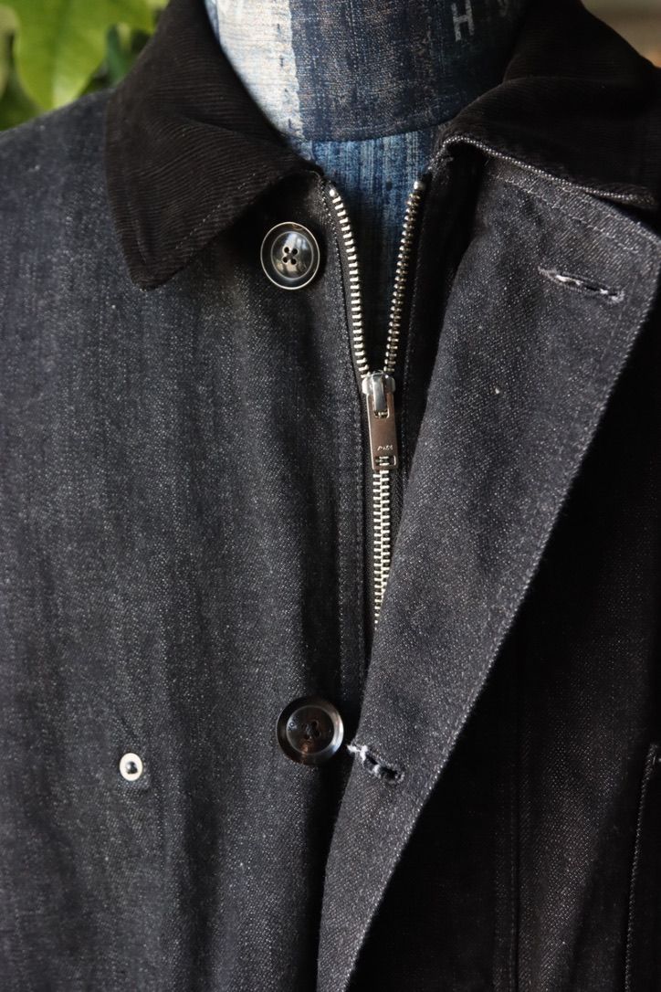 ヨーク 25FW コート Denim Coverall Half Coat(YK25FW01065C)BLACK