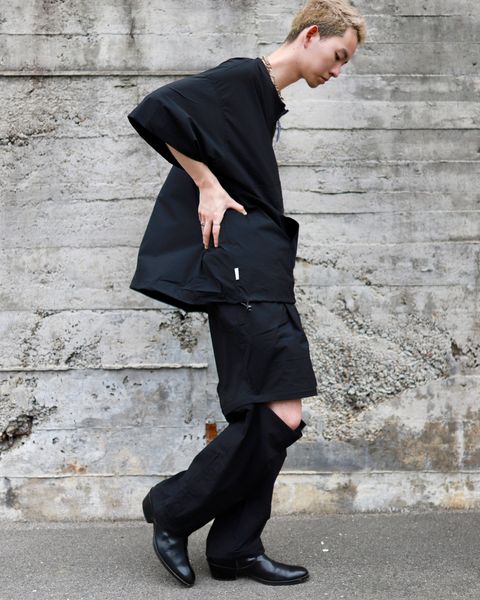 S.F.C 23SS HALF ZIP NYLON SHIRT"BLACK"スタイル