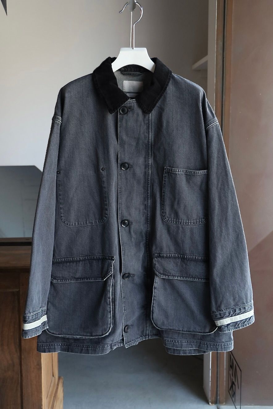ヨーク 25FW VINTAGED DENIM COVERALL HALF COAT(YK25FW01067C)BLACK☆9月6日(土)発売！