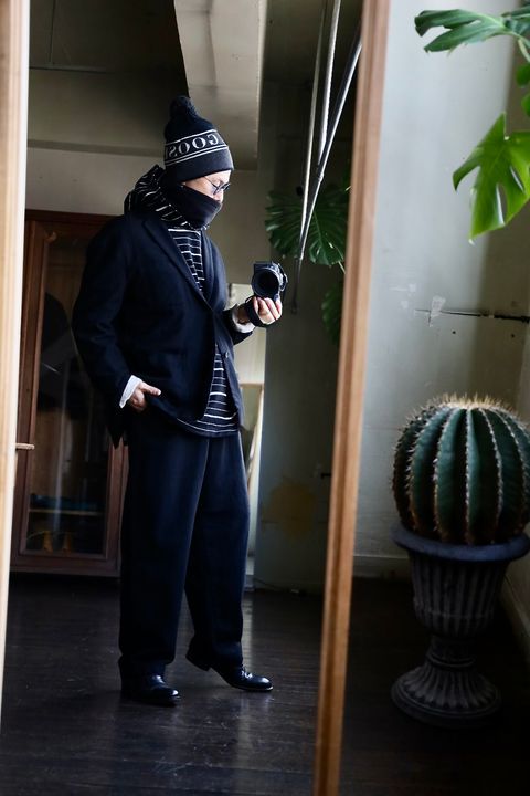 S.F.C 25SS HOODIE MIX SIDE STRIPE LS TEE"Black-White"スタイル
