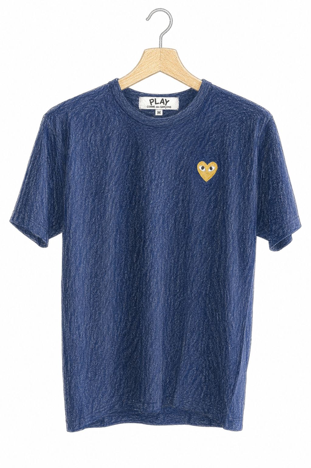 プレイコムデギャルソン ワンポイントTシャツ (NAVY×GOLD HEART )7月2日(木)再入荷！