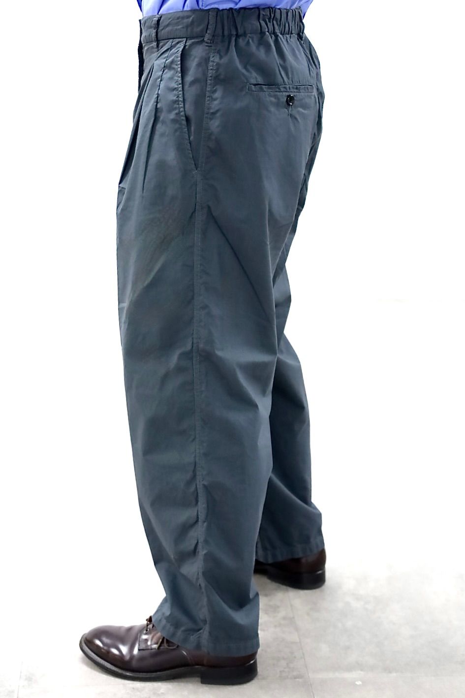 グラフペーパー 26SS Garment Dyed Typewriter Oversized Slacks(GM261-40102B)C.GRAY