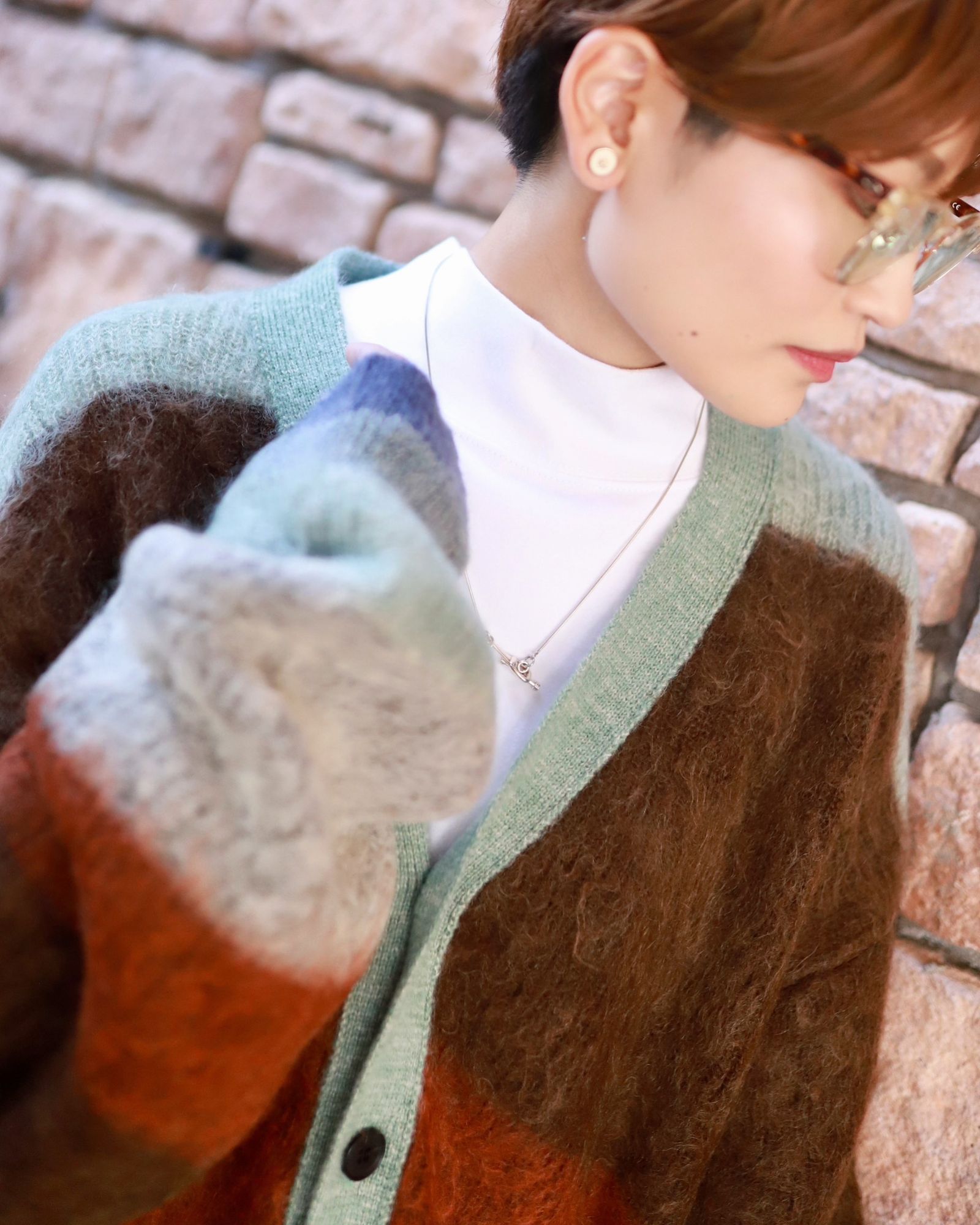 YOKE 新作MOHAIR BORDER CARDIGAN style.2023.9.3 | 3663 | mark YOKE 新作MOHAIR BORDER CARDIGAN style.2023.9.3 | 3663 | mark