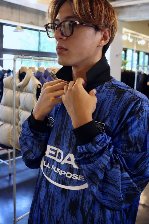 SEDAN ALL-PURPOSE 23FW UMBRO Game Shirt"Blue×Black"スタイル