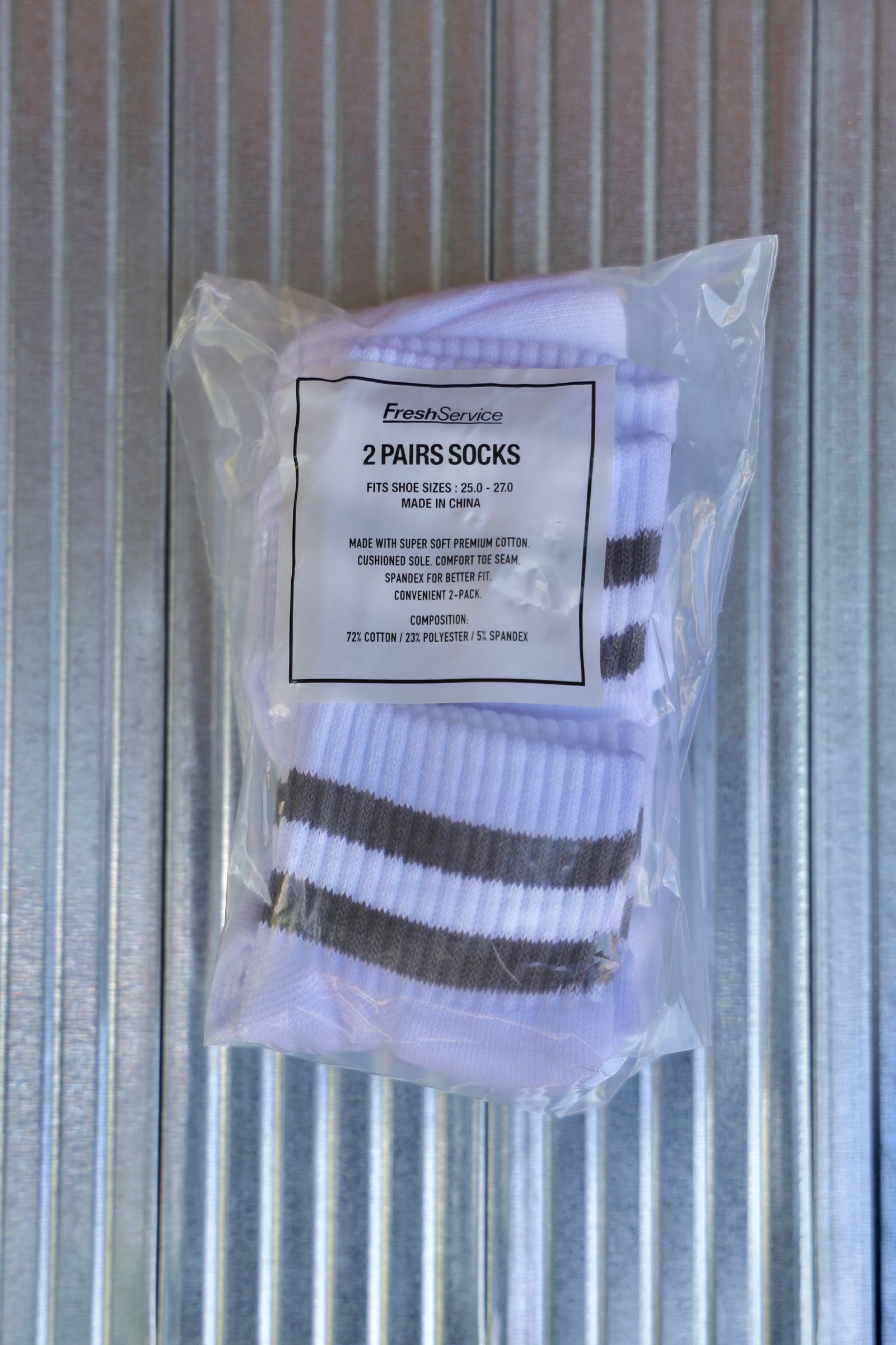 フレッシュサービスソックス 2-PACK LINE SHORT SOCKS (GRAY)☆再入荷！
