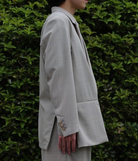 YOKE SIDE OPEN COUBLE-BREASTED JACKET(YK21SS0193J) style. 2021.04.23.