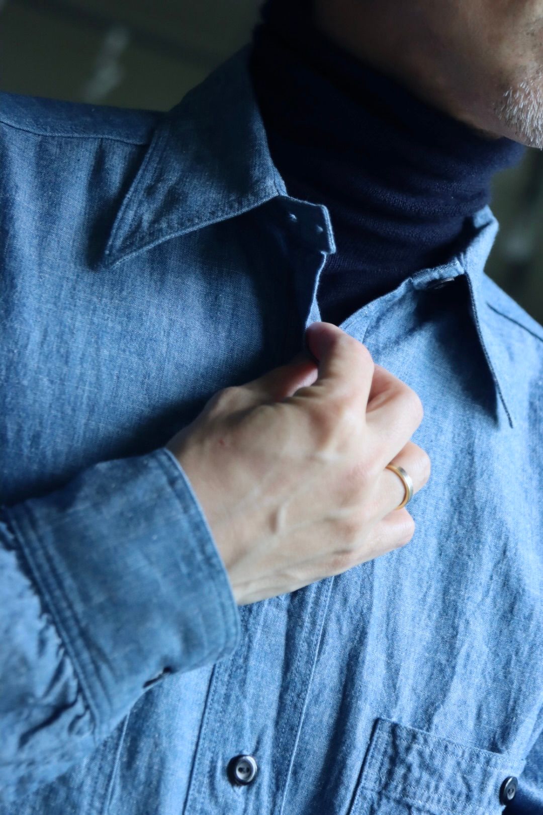 アプレッセ23AWシャツ BB Washed Chambray Shirt(23SAP-02-09M)INDIGO