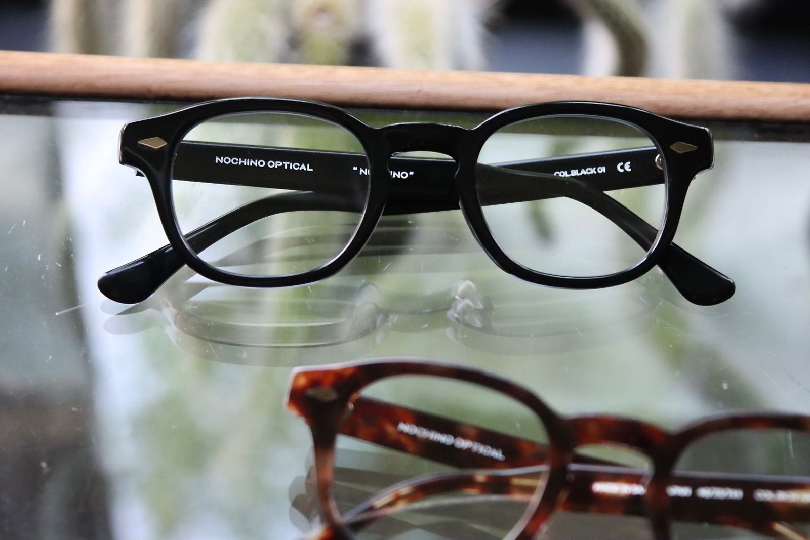 NOCHINO OPTICAL - ノチノオプティカル NOCHINO-N1#2 GLOSS BLACK × GREY GREEN to D.GREY  (調光) | mark