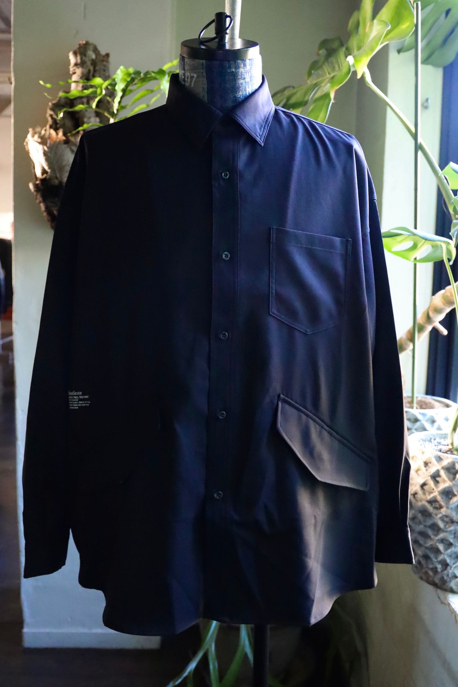 フレッシュサービス WOOLY TWILL TECH SHIRT(FSC243-50179) NAVY