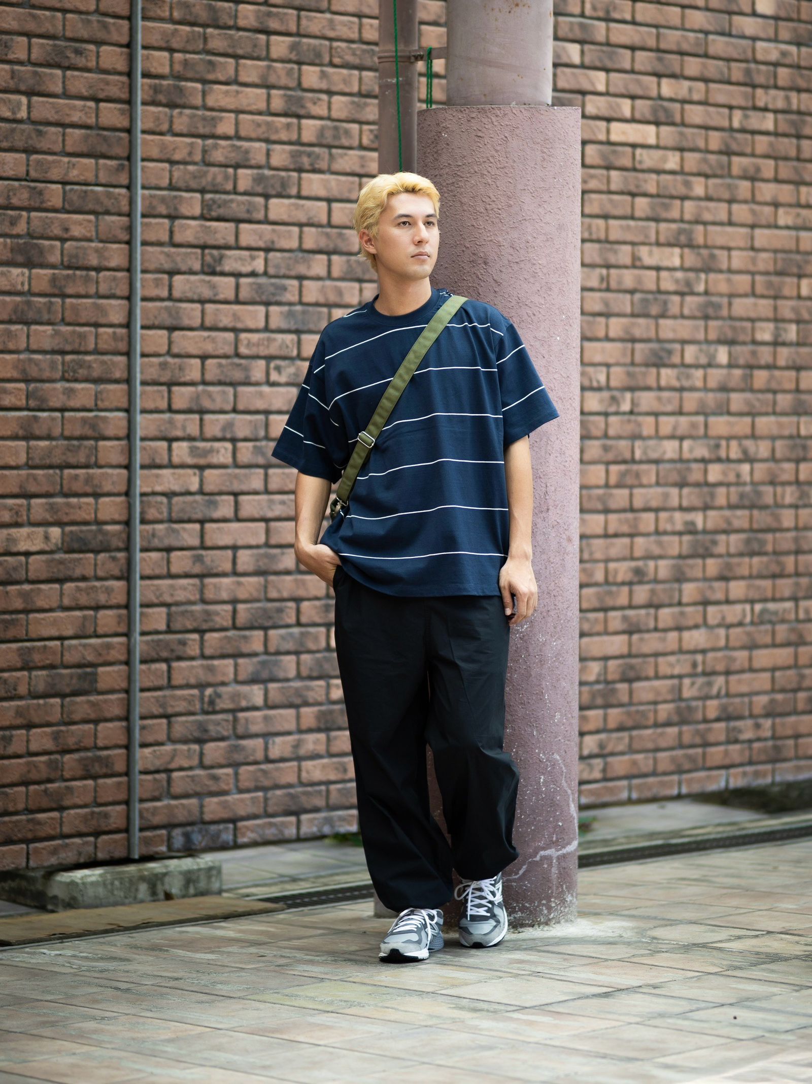 フレッシュサービス PIN BORDER S/S TEE(FSC263-70090)NAVY×WHITE