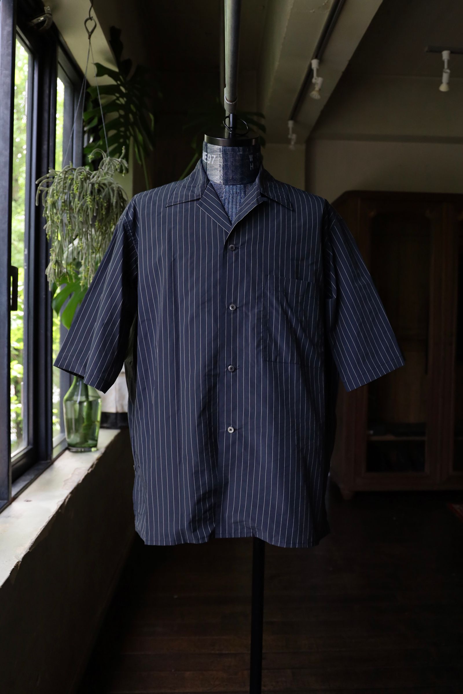 YOKE - ヨーク24SS NYLON STRIPE WIDE SHIRT(YK24SS0708SH) BLACK☆5月3日(金)発売！ | mark