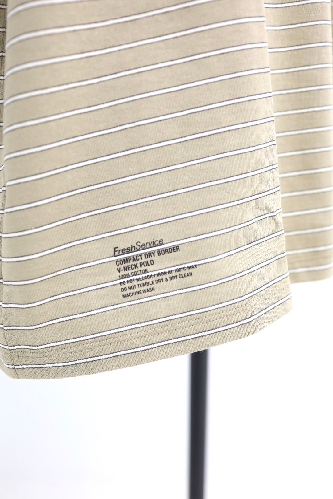 フレッシュサービス COMPACT BORDER V-NECK POLO(FSC262-70120)BEIGE☆5月23日(土)発売！