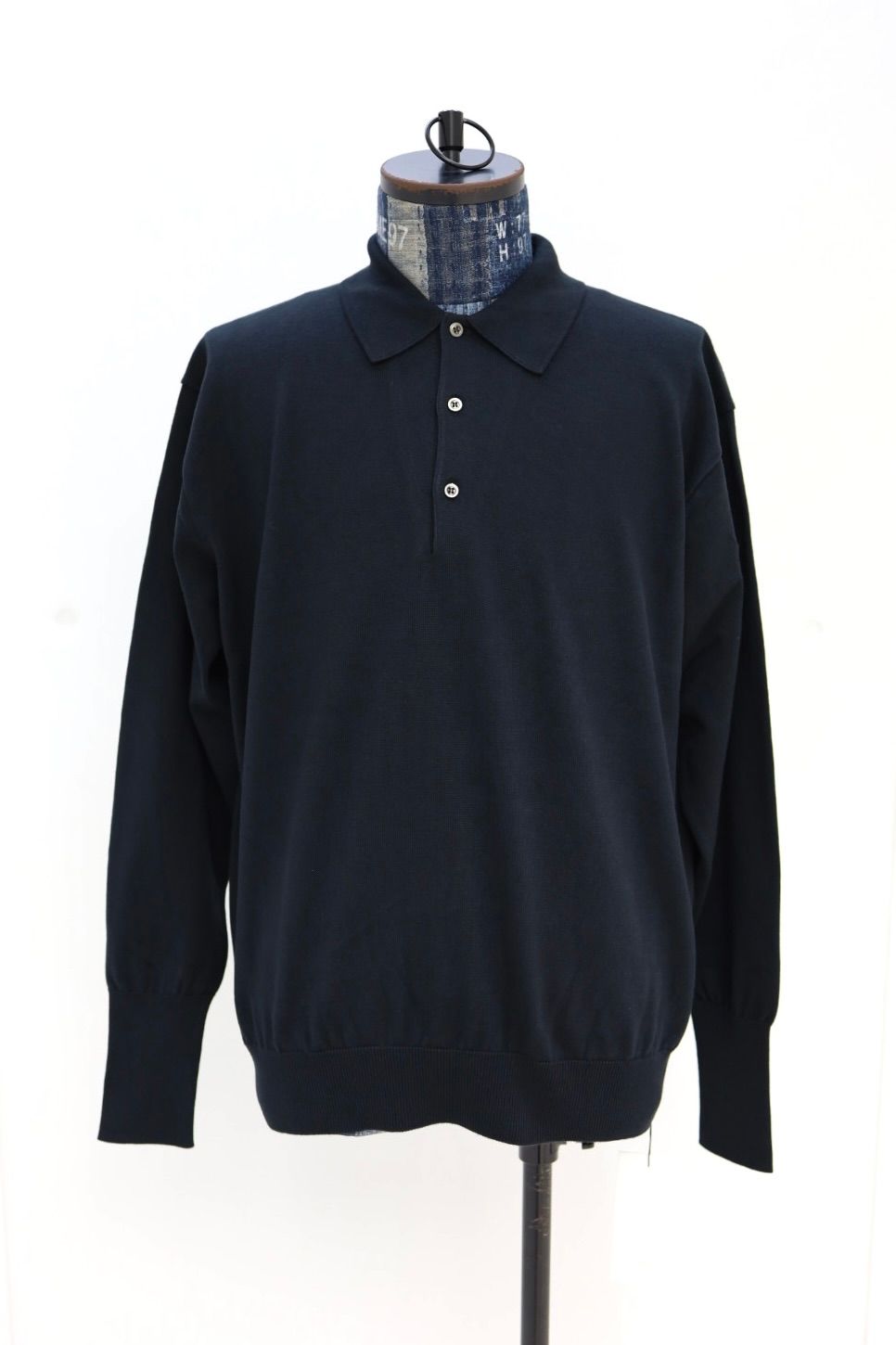 アプレッセ 2026 STYLE1 Cotton Knit L/S Polo Shirts (26SAP-03-03)BLACK☆2月7日(土)発売！