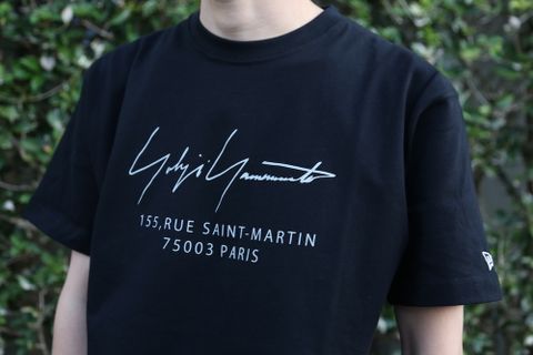 Yohji Yamamoto FW20 半袖 コットン Tシャツ シグネチャーロゴ パリ "BLACK"Style.2020.11.7.
