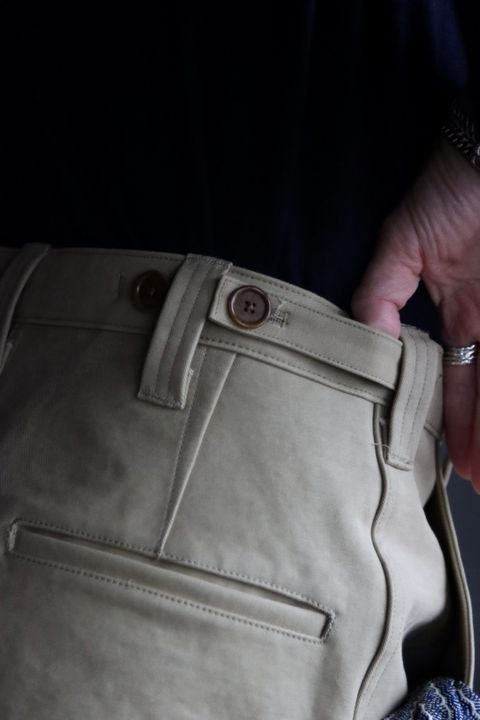 A.PRESSE 23SS Motorcycle Trousers"BEIGE"スタイル