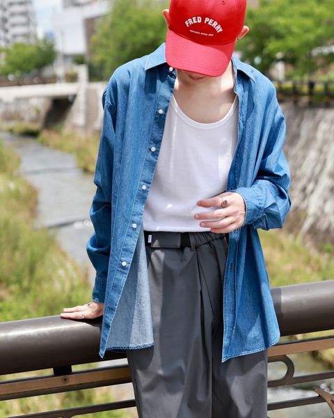 A.PRESSE アプレッセ 23AW Washed Denim shirtスタイル