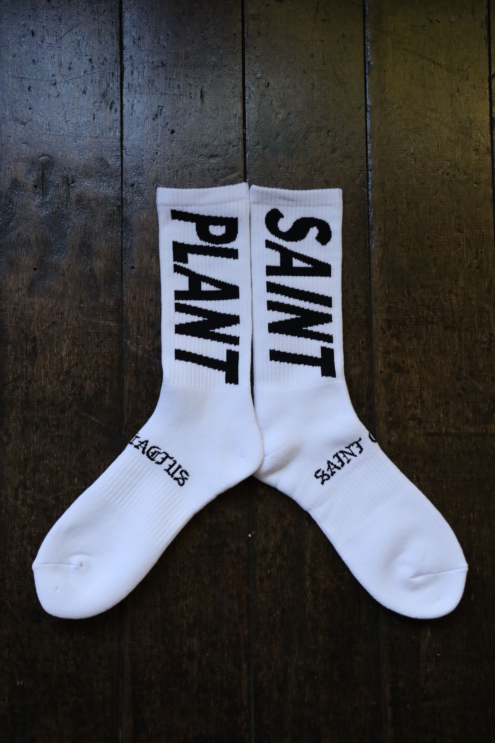 セントマイケル24AW SNT PLANT CP_SOCKS(SM-YS1-0000-C13)WHITE