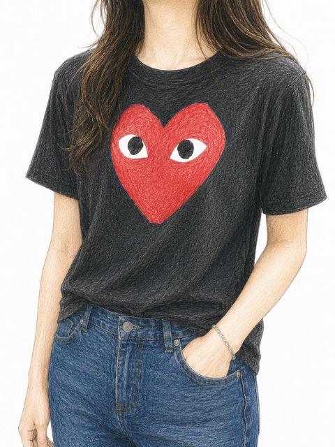 PLAYプレイコムデギャルソン レッドハートTシャツ (BLACK)7月2日(木)再入荷！