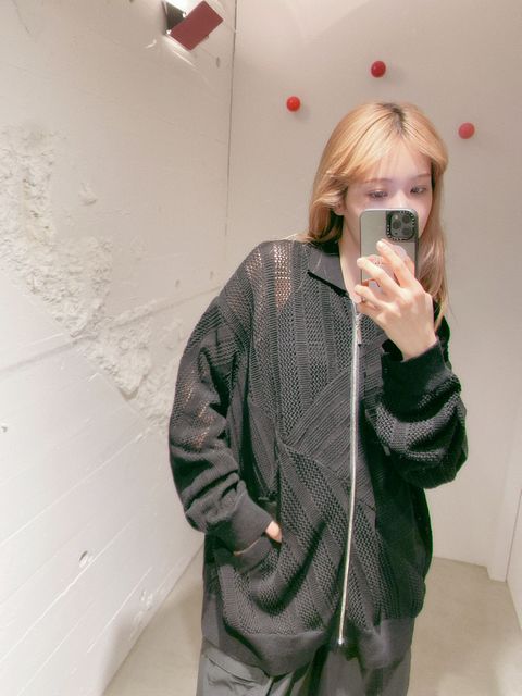YOKE 新作COTTON MESH STRIPE ZIP-UP CARDIGAN style.2024.2.22