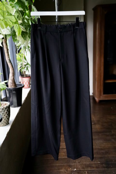 グラフペーパー 25AW Techno Wool Nylon Wide Tapered Trousers(GM253-40316)BLACK☆9月27日(土)発売！
