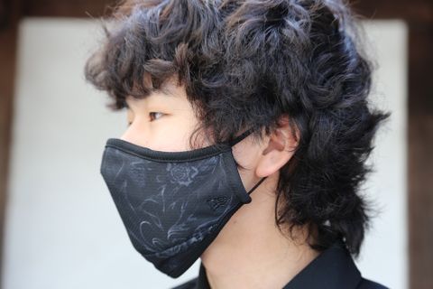 Yohji Yamamoto×NewEra MASK FACE COVERINGSマスクYohji Yamamotoスカル&ローズブラック style. 2021.06.25.