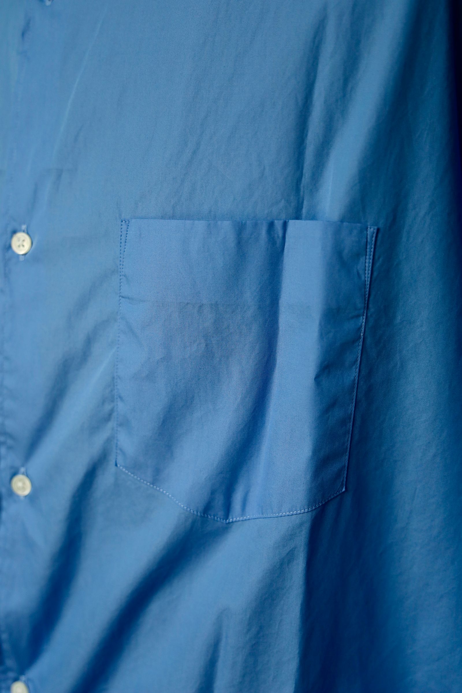 グラフペーパー シャツ Broad L/S Oversized Band Collar Shirt(BLUE)
