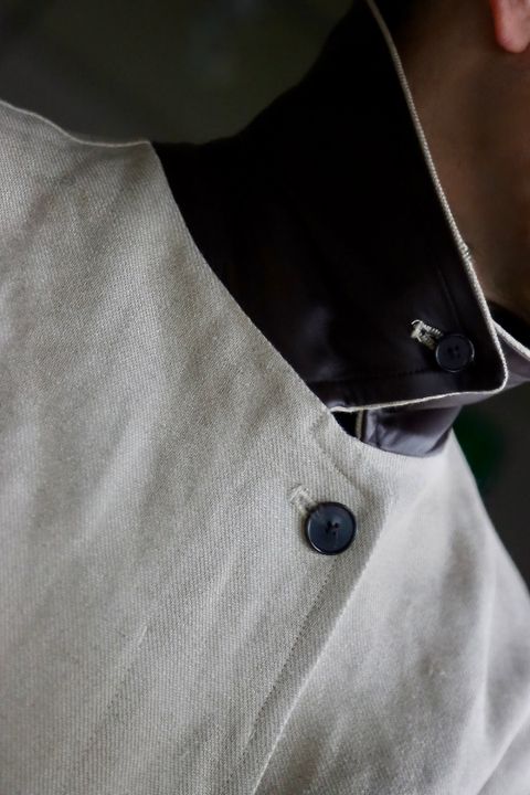 A.PRESSE Linen Half Coatスタイル
