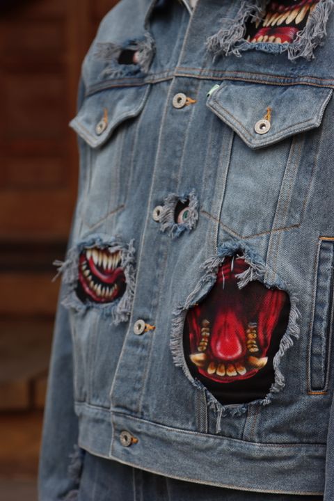 doublet RECYCLE DENIM MONSTER REPAIR JACKET(21AW11BL125) style.2021.9.20.