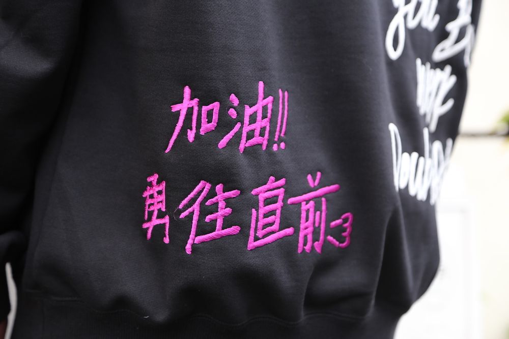 doublet MESSAGE EMBROIDERY HOODIE"BLACK"style.2020.9.12.